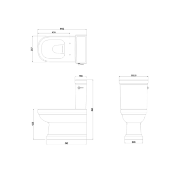 Бачок для унитаза Burlington Arcade RIV11 белый