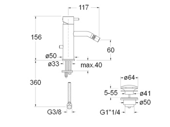 Смеситель для биде CRISTINA TRICOLORE VERDE TV32051