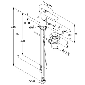 Смеситель для раковины Kludi Objekta 322340575 хром