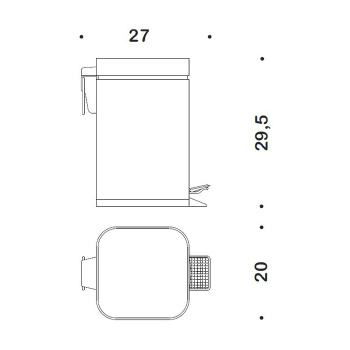 Ведро для мусора Colombo Black&White 5л с крышкой и педалью, хром B9211.CR