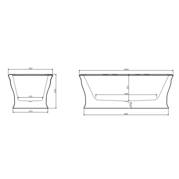 Ванна из искусственного камня Artceram Civitas 180x85 CIW001 34 00 grey acquarello