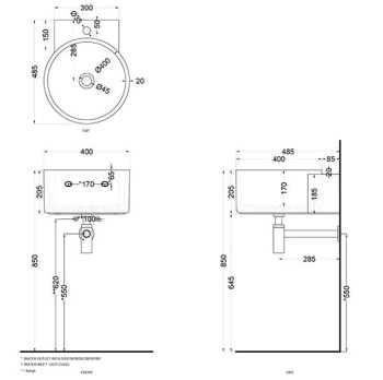 Раковина подвесная Cielo Sella SELS LN 40 см коричневый