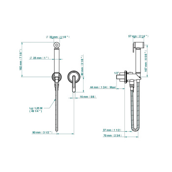 Гигиенический душ THG Corvair Fior Di Bosco U8K-A02-5840/MBG хром