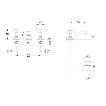 Смеситель для раковины Devon&Devon White Rose UTWR700 золото