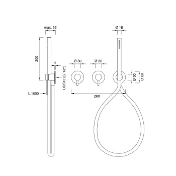 Cмеситель для ванны CEA Design Gastone GAS 25 W L сталь