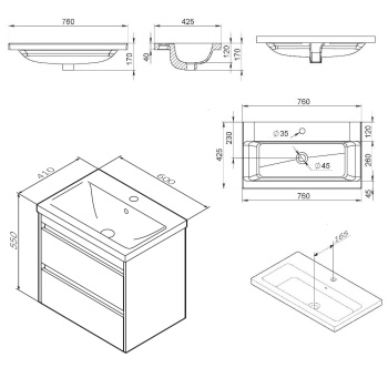 Тумба с раковиной AM.PM Pulse 60 M91-FHX0602-WCC0602WG