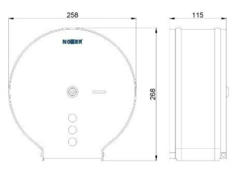 Диспенсер для туалетной бумаги Nofer круглый из нержавеющей стали черный 268*258*115 05006.N