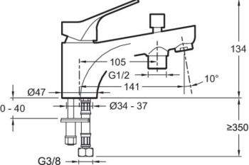Смеситель для ванны Jacob Delafon Brive E75769-CP хром
