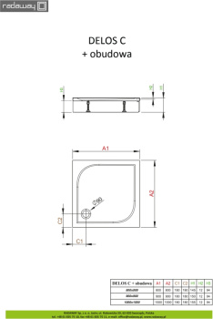 Душевой поддон Radaway Delos C1000 100 4C11170-03