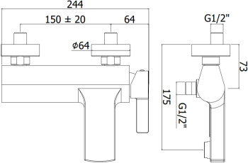 Смеситель для ванны с душем Paffoni Modular Box MDE001HGSP