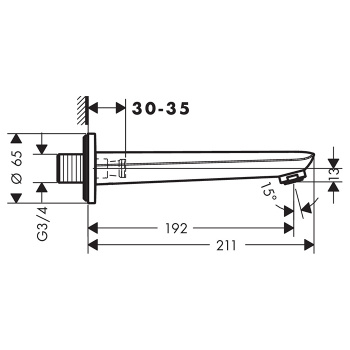 Излив для ванной Hansgrohe Novus 71320000, хром