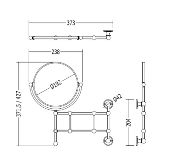 Косметическое зеркало поворотное с Devon&Devon First Class 2х кратным увеличением с одной стороны, бронза DD33150BR