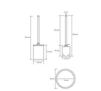 Ёршик напольный Bemeta White 104913094 белый, щётка белая