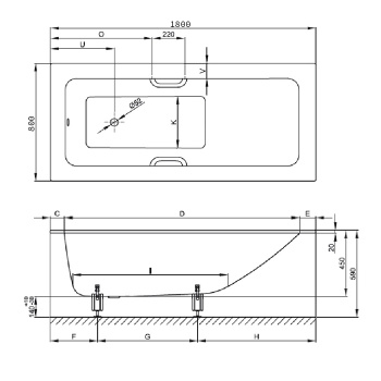 Стальная ванна Bette One 180x80 3323-000