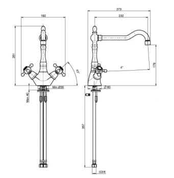 Смеситель для кухни Fima Carlo Frattini Kitchen Elizabeth, вращающийся излив, хром F5087CR
