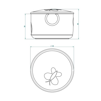 Коробка для таблеток керамическая THG Capucine Mauve Decor Or A7D-A02-4616 белый