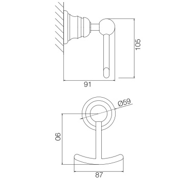 Крючок двойной Fima Carlo Frattini Victory хром F6064/2CR