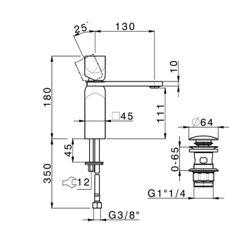 Смеситель для раковины Cisal Hi-rise RI00049421 хром