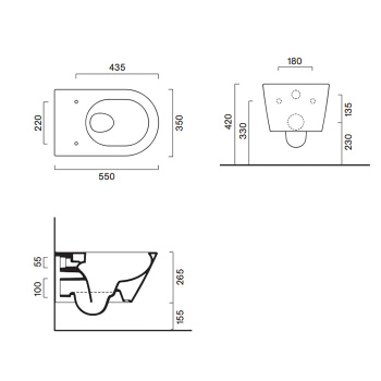 Унитаз подвесной Catalano Zero 111550022 черный матовый