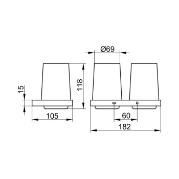 Держатель на два стакана Keuco Edition 11 11151059000 с хрустальными стаканами, никель шлифованный