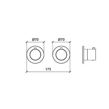 Внешняя часть термостатического смесителя с переключателем Almar Modular на 2-3 положения, оружейный металл брашированный pvd E180132.GM