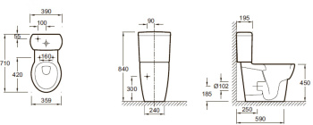 Чаша напольного унитаза Jacob Delafon Ove 19967W-00