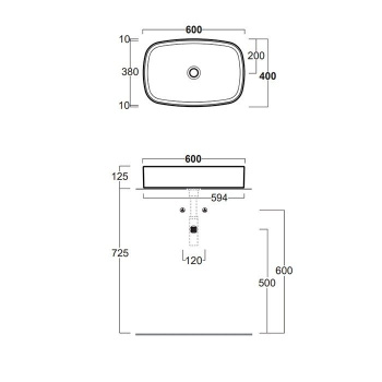 Раковина накладная Simas Foriu FO04 cemento matt 60 см серый