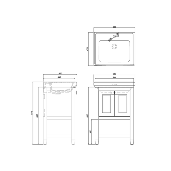 Подвесная раковина Burlington Riviera RIV1 3TH белый