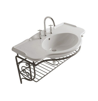 Консоль с раковиной подвесная Globo Paestum 110x60x60см, на 1 отв, состаренный металл PA037met.ant