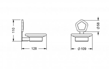 Мыльница Jorger Shado 635.00.007.035-52 серебряный никель/черный мрамор/матовое стекло