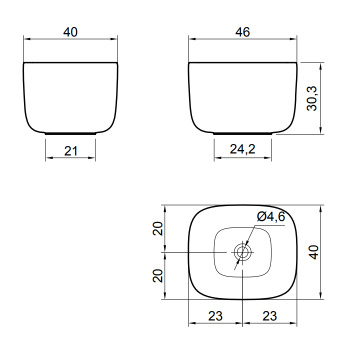 Раковина Antonio Lupi Poggio 46х40х30, без отв., белый А0002423817