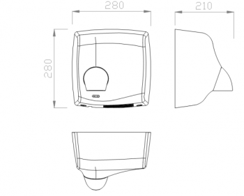 Сушилка для рук Nofer WINDFLOW (белая) 01151.W