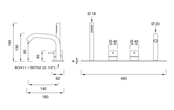 Смеситель для ванны CЕА Design Milo360 MIL 88 L сталь