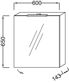 Зеркальный шкаф 60 см Jacob Delafon Rithmik EB795DRU-E10 правый, квебекский дуб