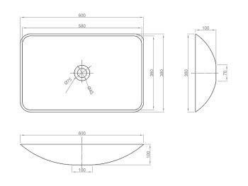 Раковина-чаша Montebianco Stelvio Quattro 60 12205 Белая матовая