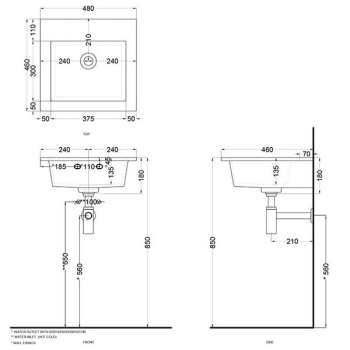 Раковина подвесная Cielo Era ERLA48SF CP 48 см розовый