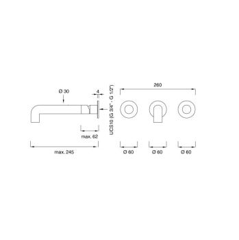 Смеситель для ванны CЕА Design Cartesio CAR 27 S сталь