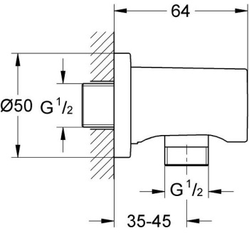 Подключение душевого шланга Grohe Rainshower 22118KF0 черный