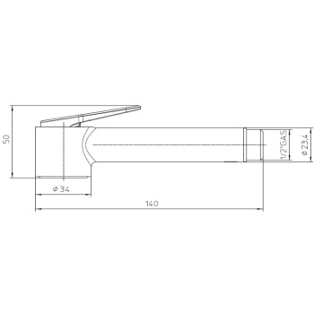 BOSSINI (PALOMA-BRASS) Лейка гигиеническая из латуни, хром (030)