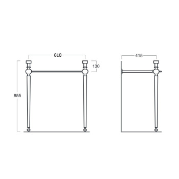 Консоль под раковину Simas Arcade ARCG2oro 84x85,5 золото