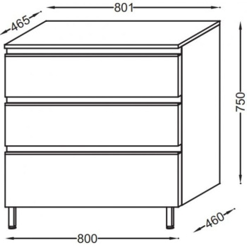 Комод Jacob Delafon Vox EB2066-RA-E16 ореховое дерево коричневый