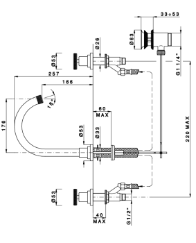 Смеситель для раковины с автоматическим сливом Nicolazzi Arena 3308CR44 хром