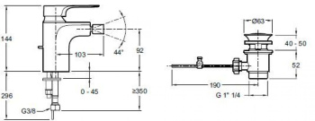 Смеситель Jacob Delafon Aleo+ E72316-CP для биде