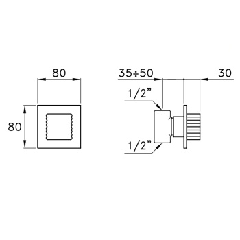 Запорный вентиль Stella Casanova 0/155 без излива, хром CS 01102 CR00
