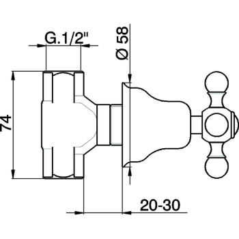 Запорный вентиль Cisal Arcana Ceramic 1/2 F, золото AC00031024