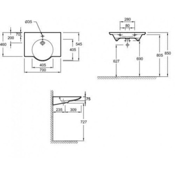 Раковина Jacob Delafon Formilia E4492-00
