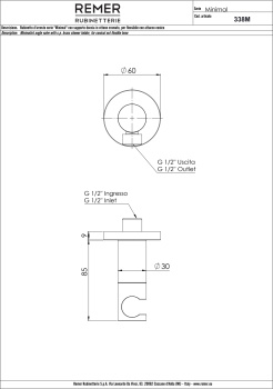 Держатель-кран Remer с подключением шланга хром (CR) 338M