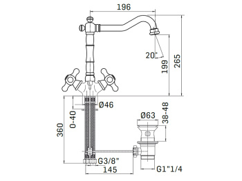 Смеситель для раковины Mamoli Epoca 44340725E151 хром