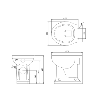 Напольный унитаз Burlington Bespoke/floral P14 MEAD зеленый