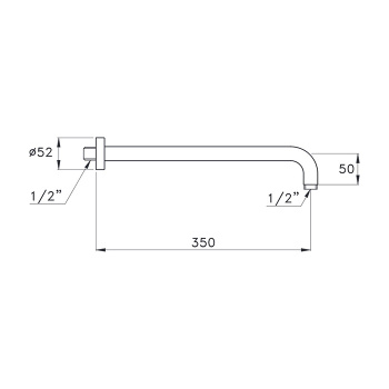 Держатель верхнего душа Stella Wellness 350 настенный, черный матовый PVD UN 03204 PV17